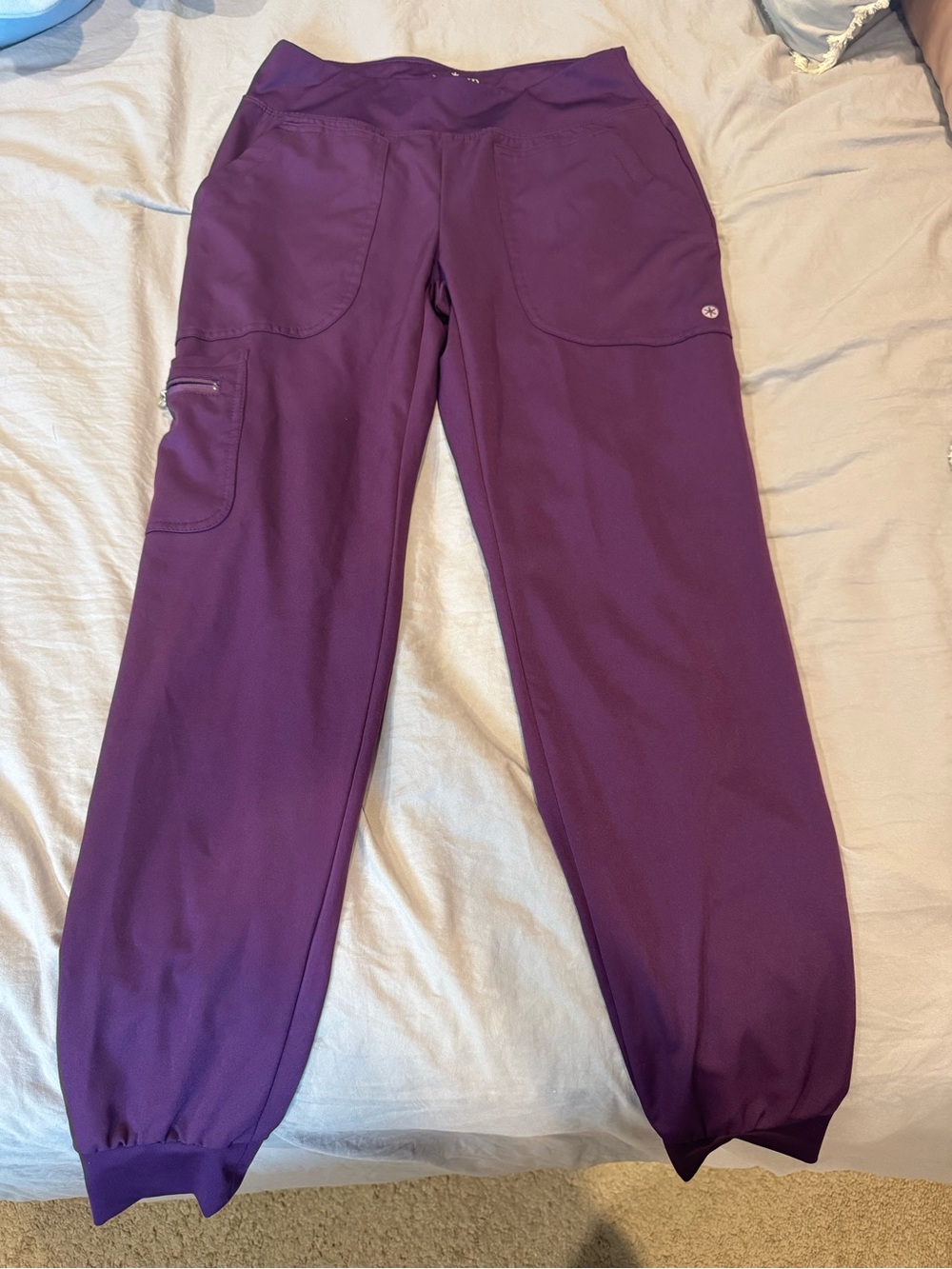 Women's Plum Purple Joggers with Elastic Ankles